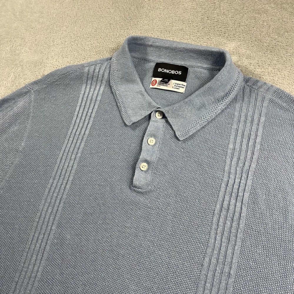 Bonobos 100% Super Fine linen Blue Button Up Linificio e Canapificio Nazio 2XL